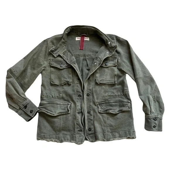 Free People khaki denim chore coat - Picture 2 of 8